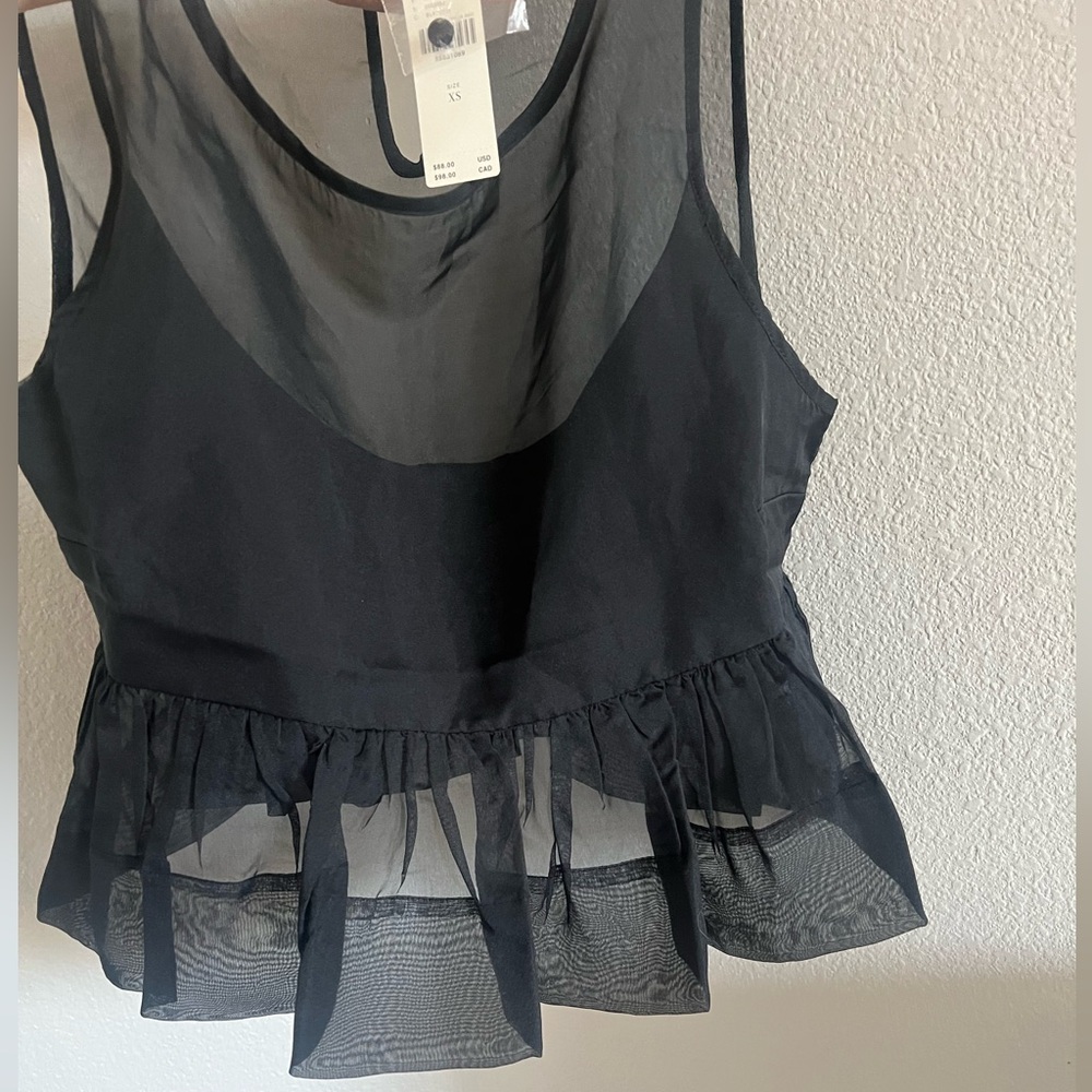 NEW Maeve by Anthro Sheer Crop Peplum - Picture 4 of 4